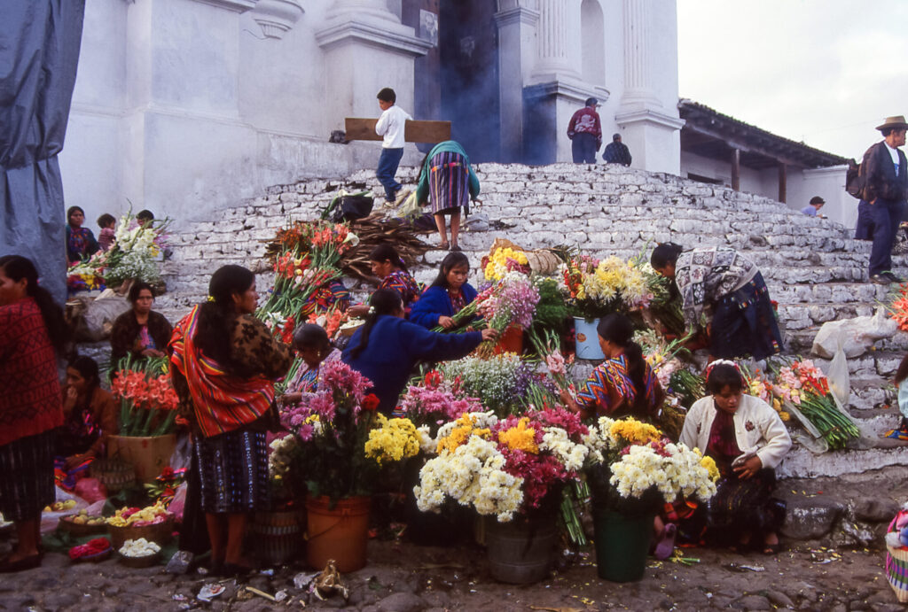 Flower sellers in Chichicastenango