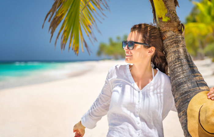 Kobieta na plaży Dominikana